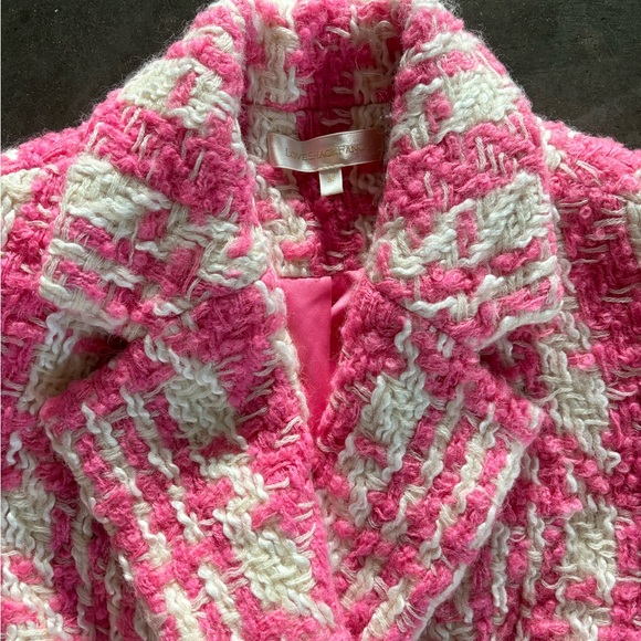 LOVESHACKFANCY Braelynn Cropped Checked Wool-blend Tweed Jacket - Picture 3 of 7